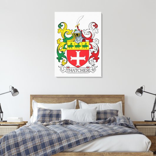 Thatcher Family Crest Canvas Afdruk (Insitu (Slaapkamer))