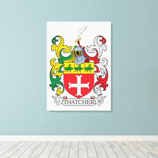 Thatcher Family Crest Canvas Afdruk (Insitu (Houten vloer))