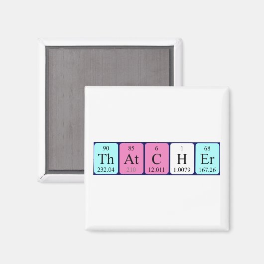Thatcher periodieke lijstnaam magnet (Voorkant / Achterkant)