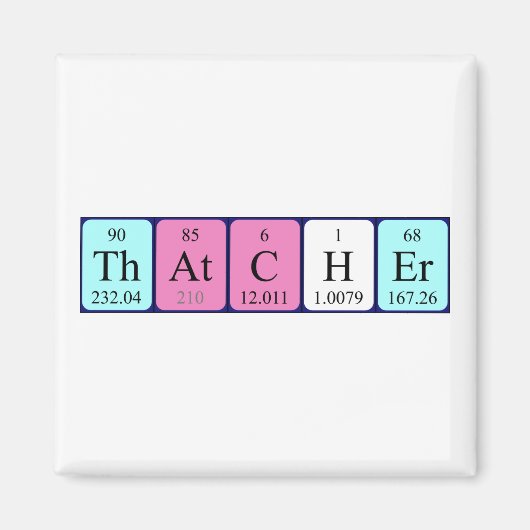 Thatcher periodieke lijstnaam magnet (Voorkant)