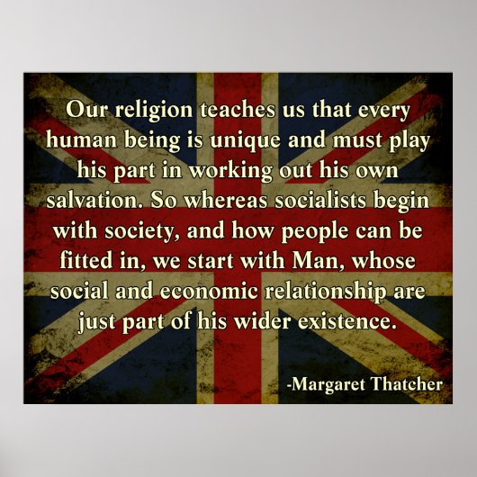 Thatcher Religion Quote Poster (Voorkant)
