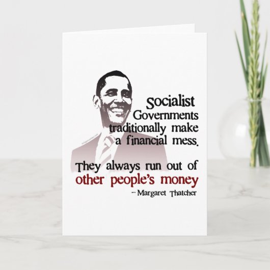 Thatcher socialistisch citaat kaart (Voorkant)