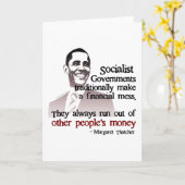Thatcher socialistisch citaat kaart (Gele Bloem)