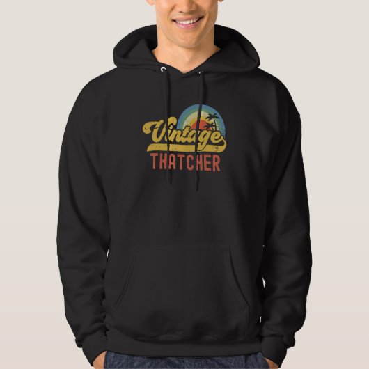 Thatcher Vintage Sunset Profession Retro Job Title Hoodie (Voorkant)