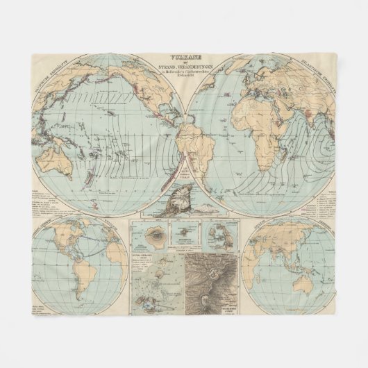 Thatigkeit des Erdinnern Atlas Map Fleece Deken (Voorkant (Horizontaal))