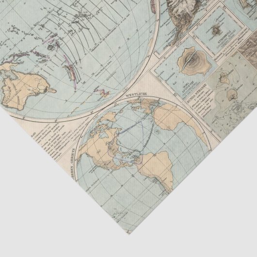 Thatigkeit des Erdinnern Atlas Map Tissuepapier (Detail)
