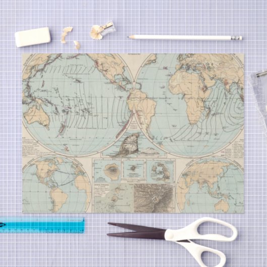 Thatigkeit des Erdinnern Atlas Map Tissuepapier (Craft)