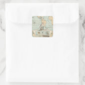 Thatigkeit des Erdinnern Atlas Map Vierkante Sticker (Tas)