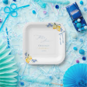 That's Amore Blue Bow Lemons Italian Bridal Shower Papieren Bordje (Feest)