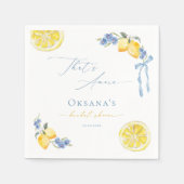 That's Amore Blue Bow Lemons Italian Bridal Shower Servet (Voorkant)
