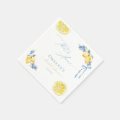 That's Amore Blue Bow Lemons Italian Bridal Shower Servet (Hoek)