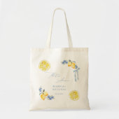 That's Amore Blue Bow Lemons Italian Wedding Favor Tote Bag (Voorkant)