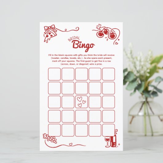 That's Amore Bridal Bingo Italian Wedding Activity (Staand voorkant)