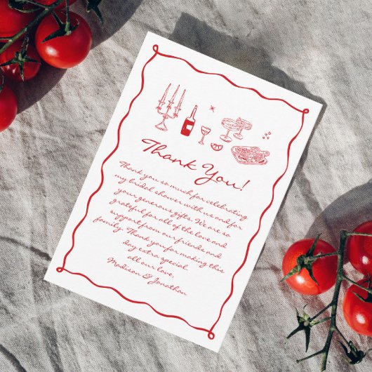 That's Amore Bridal Shower Bedankkaart