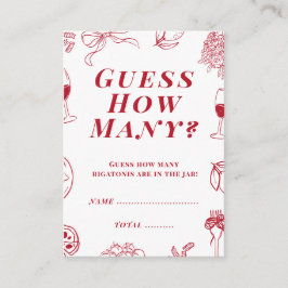 That's Amore Bridal Shower Guess how many Game  Informatiekaartje