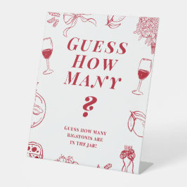 That's Amore Bridal Shower Guess how many Game  Reclamebord Met Voetstuk