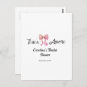 that's amore bridal shower pink retro bow boho nam briefkaart (Voorkant / Achterkant)