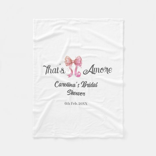 that's amore bridal shower pink retro bow boho nam fleece deken (Voorkant)