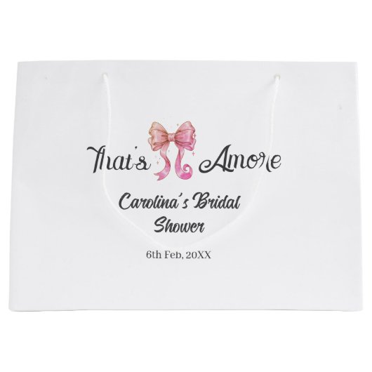 that's amore bridal shower pink retro bow boho nam groot cadeauzakje (Voorkant)