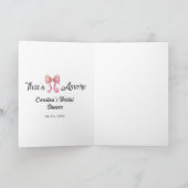 that's amore bridal shower pink retro bow boho nam kaart (Binnen)