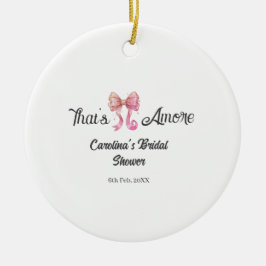 that's amore bridal shower pink retro bow boho nam keramisch ornament