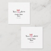 that's amore bridal shower pink retro bow boho nam vierkante visitekaartje (Voorkant / Achterkant)