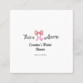that's amore bridal shower pink retro bow boho nam vierkante visitekaartje (Achterkant)