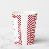 "That's Amore" Bruidsfeest chic rood geruit Papieren Bekers (Links)