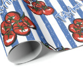 That's amore cherry tomatoes blue stripes Italian  Cadeaupapier (Rol Hoek)