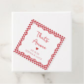 "That's Amore" Chic Red Checkered Italiaanse bruil Bedankjes Labels (In situ)