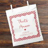 "That's Amore" Chic Red Checkered Italiaanse bruil Bedankzakje