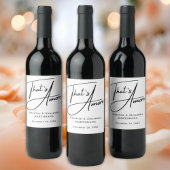 That's Amore! Elegant Black Script Wedding Wijn Etiket