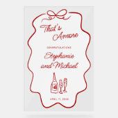 That's Amore Engagement Red Doodle Frame XL Acryl Bord (Voorkant)