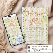 That's Amore Hand Drawn Coastal Bridal Shower Kaart