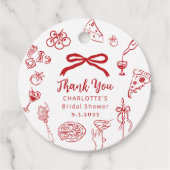 That's Amore Hand Drawn Italian Bridal Shower Bedankjes Labels (Voorkant)
