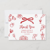 That's Amore Hand Drawn Italian Bridal Shower Bedankkaart (Voorkant)