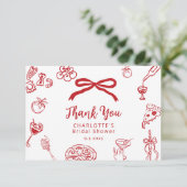 That's Amore Hand Drawn Italian Bridal Shower Bedankkaart (Staand voorkant)