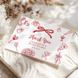 That's Amore Hand Drawn Italian Bridal Shower Bedankkaart