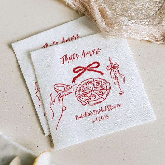 That's amore Hand drawn Pizza Bridal Shower Servet