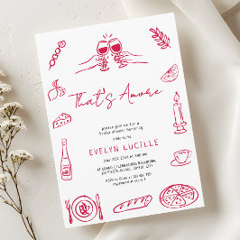 That's Amore Hand Drawn Quirky Retro Bridal Shower Kaart