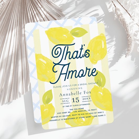 That's Amore Hand-Painted Lemon Bridal Shower Kaart