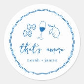 "That's Amore" Handgeschreven Vrijgezellenfeest Ronde Sticker (Voorkant)