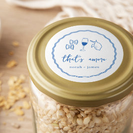 "That's Amore" Handgeschreven Vrijgezellenfeest Ronde Sticker