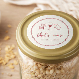 "That's Amore" Handgeschreven Vrijgezellenfeest Ronde Sticker