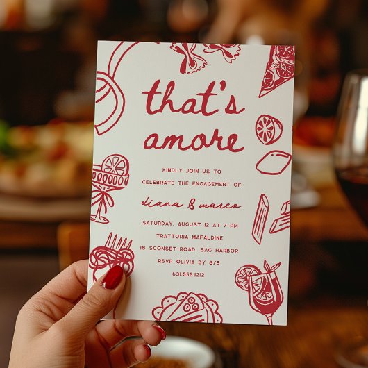 "That's Amore" Italiaans verlovingsfeest Kaart