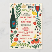 That's Amore Italian Food Charming CUSTOM Wedding  Programmakaart (Voorkant)