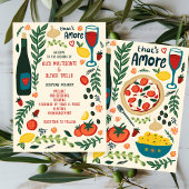 That's Amore Italian Food Charming CUSTOM Wedding  Programmakaart