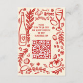 That's Amore Italian Food CUSTOM Bridal Shower QR Informatiekaartje (Voorkant)
