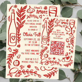 That's Amore Italian Food CUSTOM Bridal Shower QR Informatiekaartje