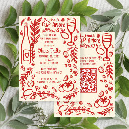 That's Amore Italian Food CUSTOM Bridal Shower QR  Kaart